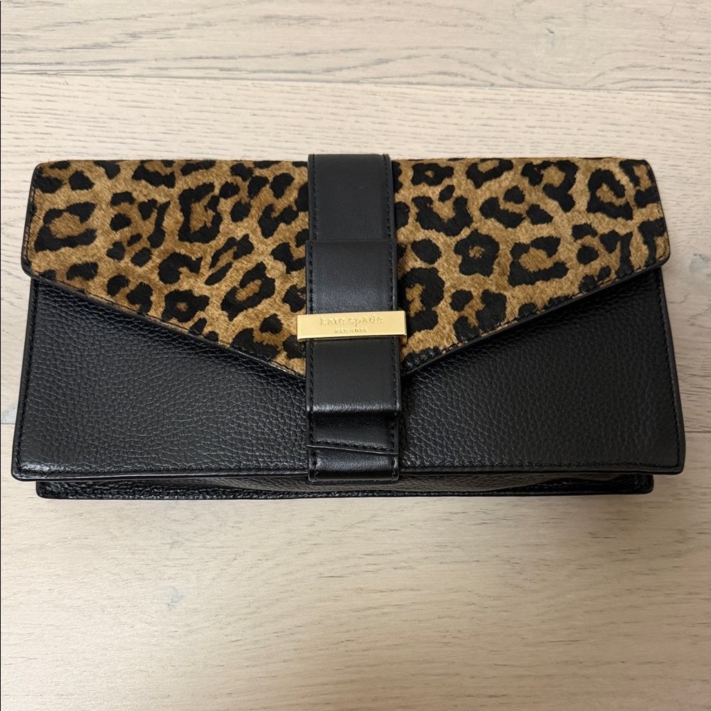 Kate Spade Leopard and Black Clutch